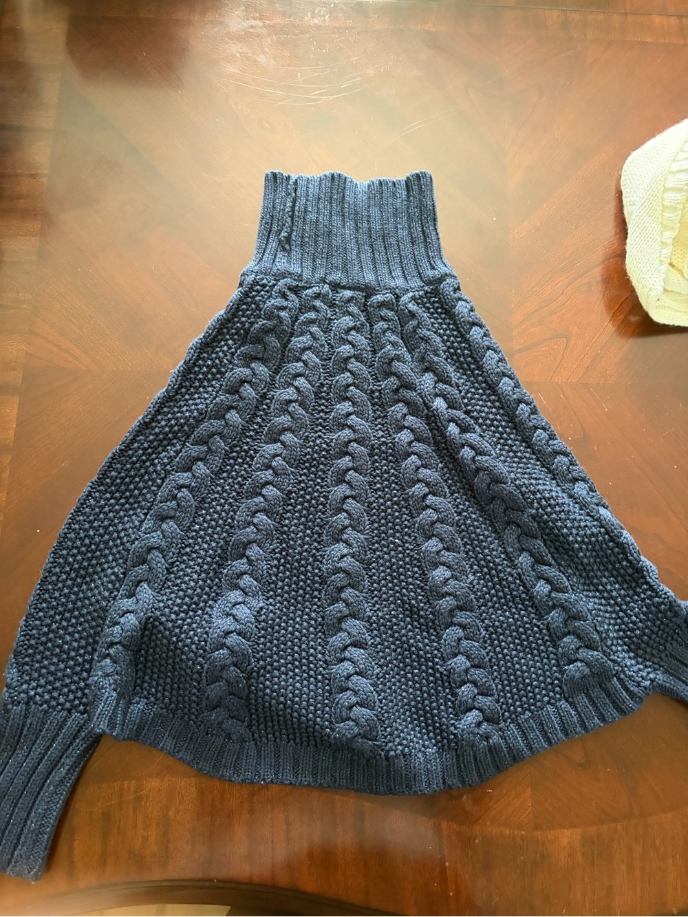 OshKosh B'gosh Navy Cable Knit Turtleneck Poncho Sweater